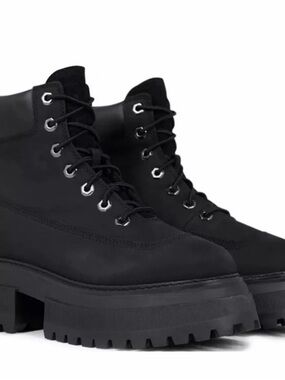 Women's Black Timberland Platform Boots